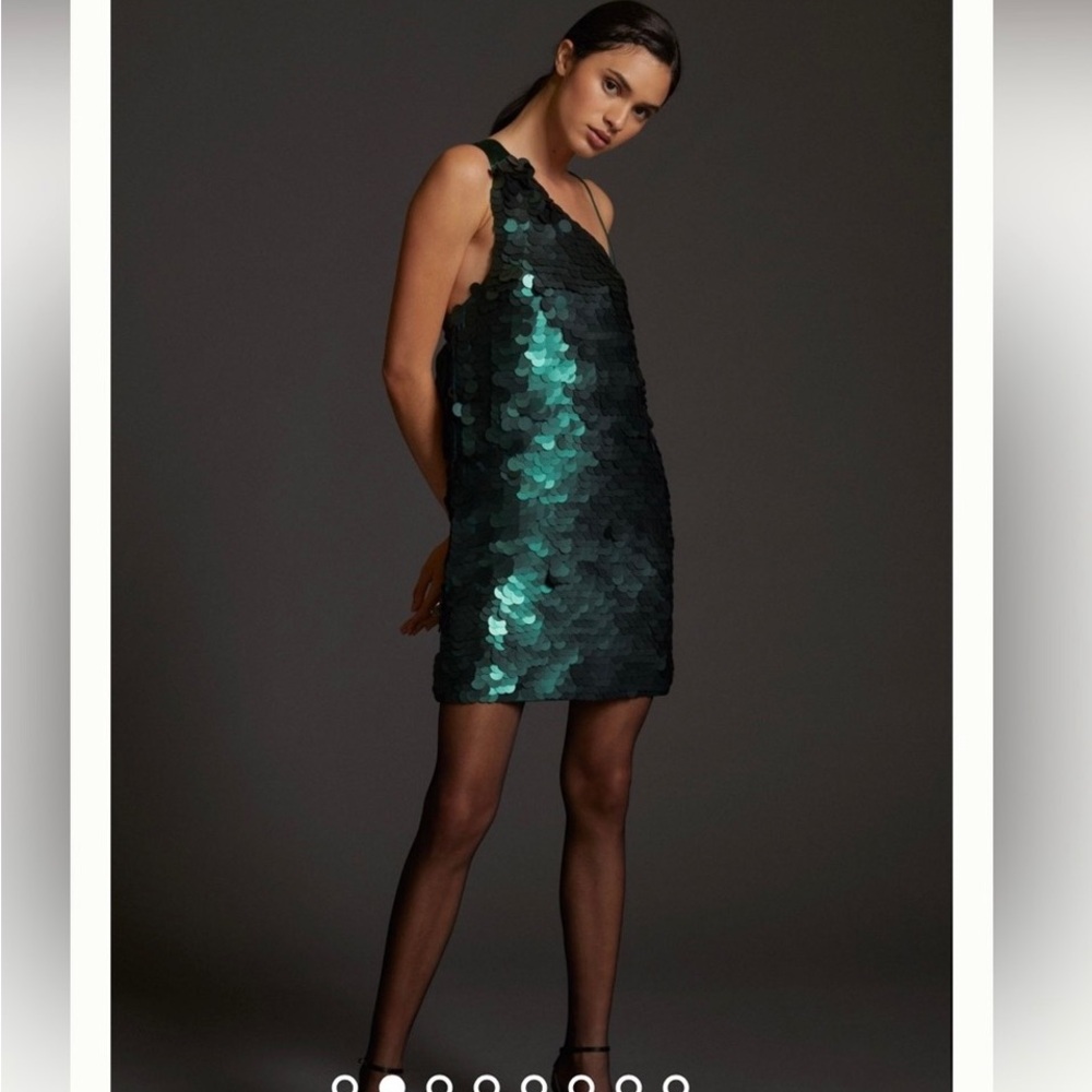NWT - Maeve one-shoulder sequined mini dress